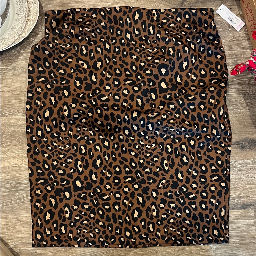 Worthington Leopard Print Midi Skirt Size 20W NWT